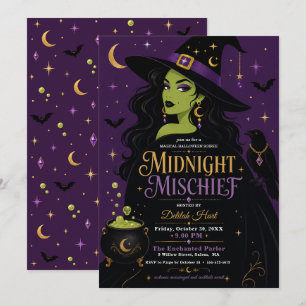 Invitación Fiesta de Halloween de Bruja