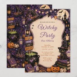 Invitación Fiesta de Halloween de Bruja Adorable