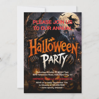 Invitación Fiesta de Halloween de Bruja de Calabaza Fantasma