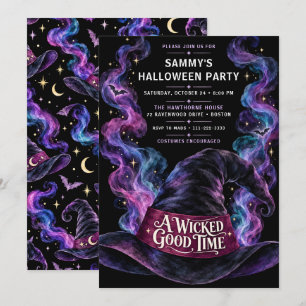 Invitación Fiesta de Halloween de Bruja Malvada