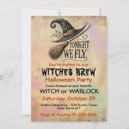 Invitación Fiesta de Halloween de Bruja o Brujo Espeluznante