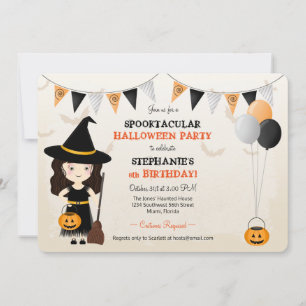 Invitación Fiesta de Halloween de Brujas