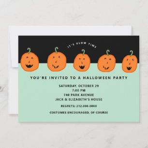 Invitación Fiesta de Halloween de Calabaza Adorable