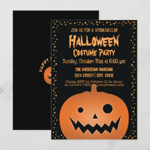 Invitación Fiesta de Halloween de calabaza de calabaza de Jac