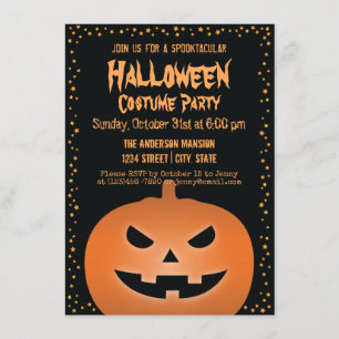 Invitación Fiesta de Halloween de calabaza de calabaza de Jac