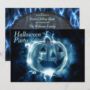 Invitación Fiesta de Halloween de Calabaza Electrizante