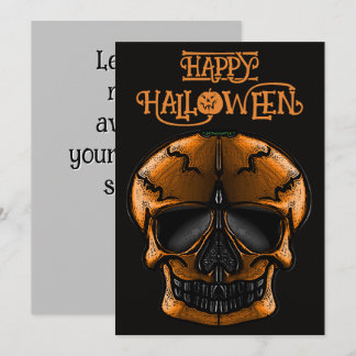 Invitación Fiesta de Halloween de Calavera de Calabaza