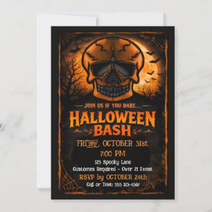 Invitación Fiesta de Halloween de Calavera de Calabaza