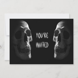 Invitación Fiesta de Halloween de Calaveras Espeluznantes Dob