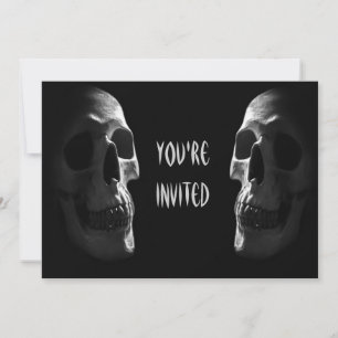 Invitación Fiesta de Halloween de Calaveras Espeluznantes Dob