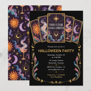 Invitación Fiesta de Halloween de Cartas del Tarot