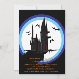 Invitación Fiesta de Halloween de Casa Embrujada Oscura Espel