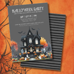 Invitación Fiesta de Halloween de Casa Embrujada para Adultos