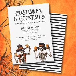 Invitación Fiesta De Halloween De Cócteles Y Disfraces