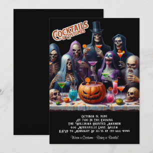 Invitación Fiesta de Halloween de cócteles y disfraces