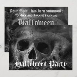 Invitación Fiesta de Halloween de Cráneo Gótico Espeluznante