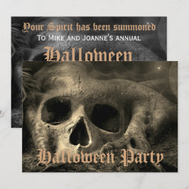 Invitación Fiesta de Halloween de Cráneo Gótico Espeluznante