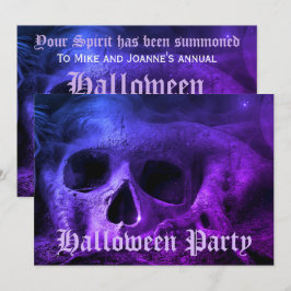 Invitación Fiesta de Halloween de Cráneo Gótico Espeluznante