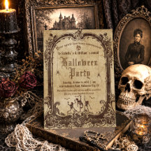 Fiesta de Halloween de cráneo gótico vintage para 