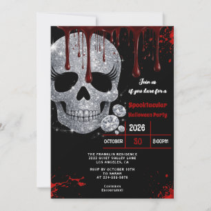 Invitación Fiesta de Halloween de Cráneo Sangriento para Adul