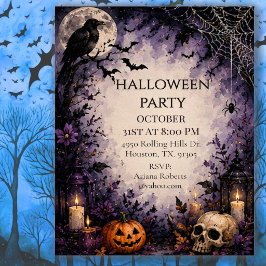 Invitación Fiesta de Halloween de Cuervo de Medianoche