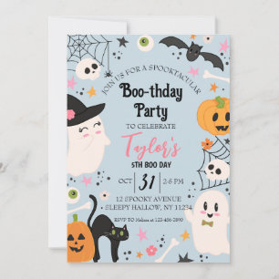 Invitación Fiesta de Halloween de Cumpleaños Cuta Retro