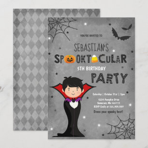 Invitación Fiesta de Halloween de cumpleaños invitan a vampir