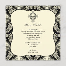 Fiesta de Halloween de Damask con calavera gótica