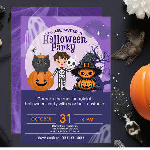 Invitación Fiesta de Halloween de Disfraces Infantiles