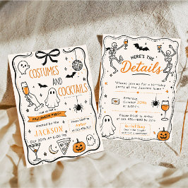 Invitación Fiesta de Halloween de disfraces y cócteles