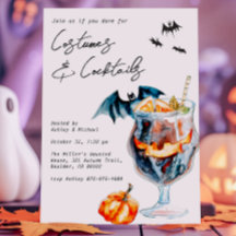 Fiesta de Halloween de disfraces y cócteles