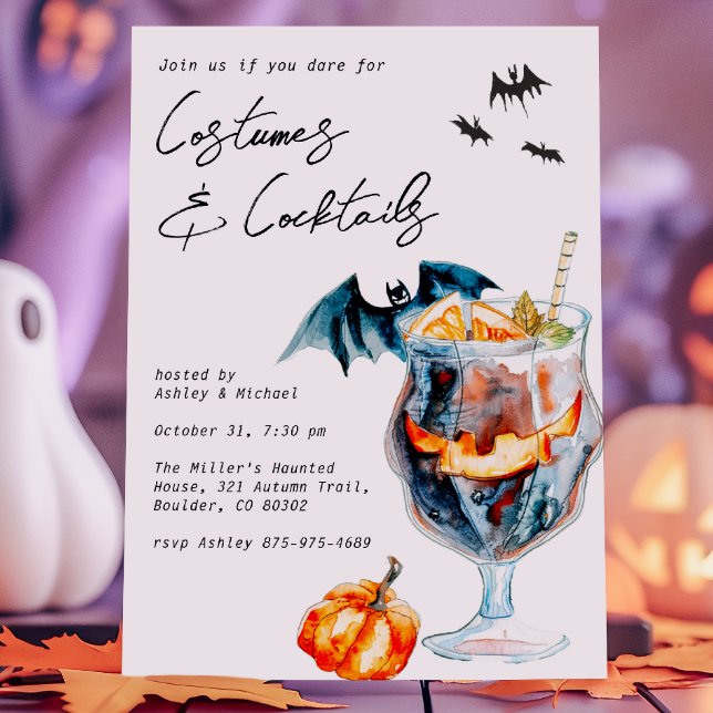 Invitación Fiesta de Halloween de disfraces y cócteles (Subido por el creador)
