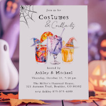 Fiesta de Halloween de disfraces y cócteles