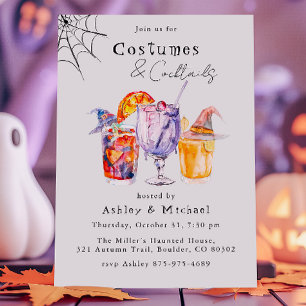Invitación Fiesta de Halloween de disfraces y cócteles