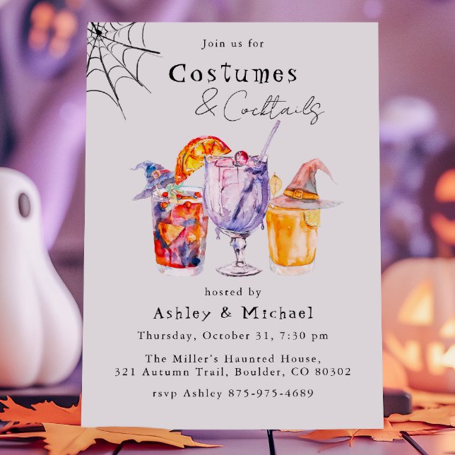 Invitación Fiesta de Halloween de disfraces y cócteles (Subido por el creador)