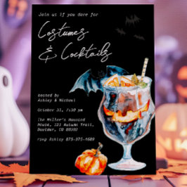 Invitación Fiesta de Halloween de disfraces y cócteles