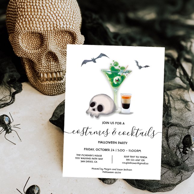 Invitación Fiesta de Halloween de disfraces y cócteles (Subido por el creador)
