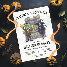 Invitación Fiesta de Halloween de disfraces y cócteles