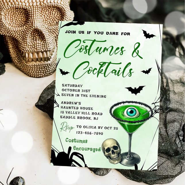 Invitación Fiesta de Halloween de disfraces y cócteles (Subido por el creador)