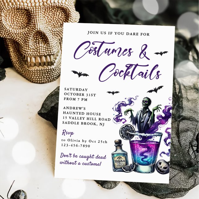 Invitación Fiesta de Halloween de disfraces y cócteles (Subido por el creador)