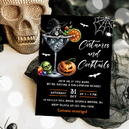 Invitación Fiesta de Halloween de disfraces y cócteles