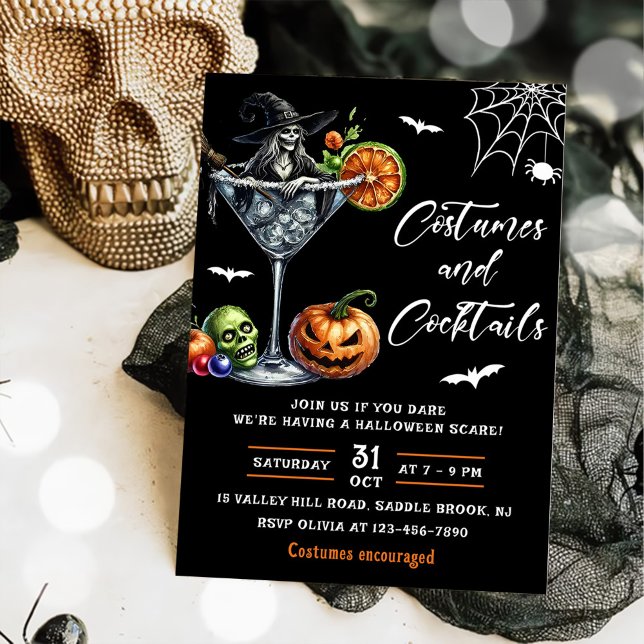 Invitación Fiesta de Halloween de disfraces y cócteles (Subido por el creador)