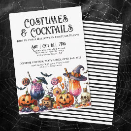 Invitación Fiesta de Halloween de disfraces y cócteles