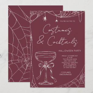 Invitación Fiesta de Halloween de disfraces y cócteles de Bor