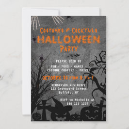 Invitación Fiesta de Halloween de Disfraces y Cócteles para A
