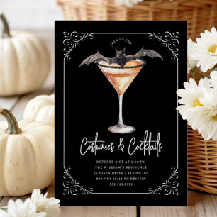 Invitación Fiesta de Halloween de Disfraces y Martinis