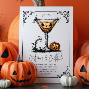 Invitación Fiesta de Halloween de Disfraces y Martinis
