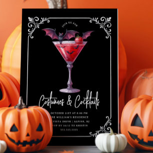 Invitación Fiesta de Halloween de Disfraces y Martinis