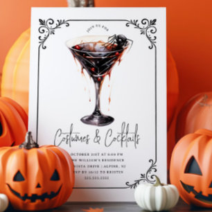 Invitación Fiesta de Halloween de Disfraces y Martinis