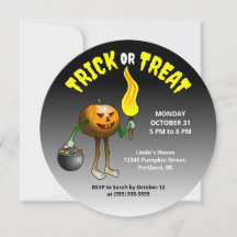 Fiesta de Halloween de dulces o truco de las calab
